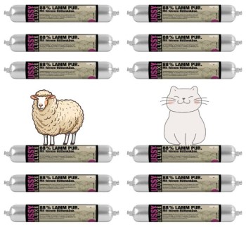 MEATLOVE Baton mięsny dla kota JAGNIĘCINA 88% z Serem Twarogowym 12x100g ZESTAW