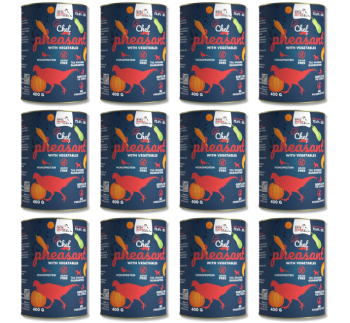 SYTA MICHA CHEF Karma mokra dla psa Bażant z Warzywami 12x400g ZESTAW