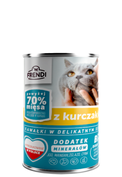 FRENDI Puszka karma mokra dla kota kawałki w sosie z kurczakiem 400g