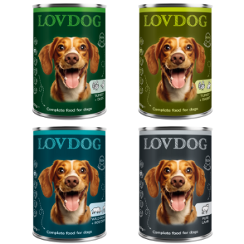 LOVDOG WILD Karma mokra dla psa w puszce MIX SMAKÓW 4x400g ZESTAW