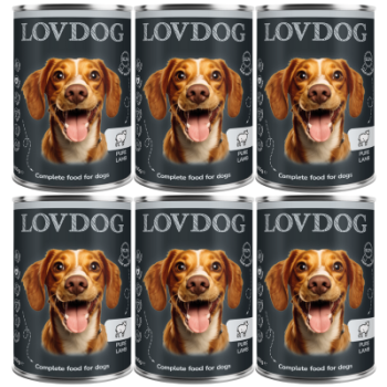 LOVDOG PURE LAMB Karma mokra dla psa Jagnięcina MONO z burakiem i tymiankiem 6x 400g ZESTAW