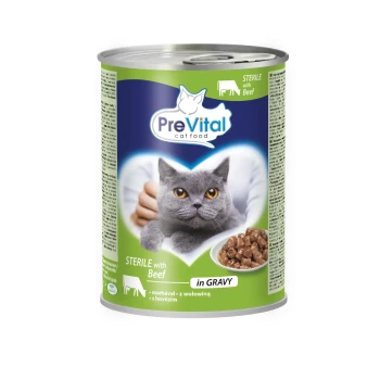 PREVITAL Cat Food Sterile Mokra karma dla kotów sterylizowanych z Wołowiną 415g