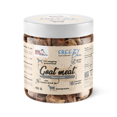 SYTA MICHA 100% liofilizowane mięso z kozy dla psa FREEZY Pure 90g