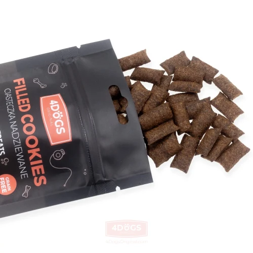 4DOGS Nadziewane ciasteczka dla psa - kolagen TRESERKI 60g