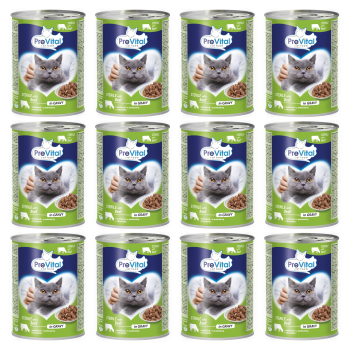 PREVITAL Cat Food Sterile Mokra karma dla kotów sterylizowanych z Wołowiną 12x415g ZESTAW