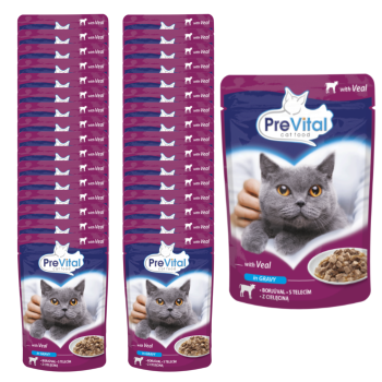 PREVITAL Mokra karma dla kota Cielęcina w sosie 24x100g ZESTAW