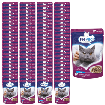 PREVITAL Mokra karma dla kota Cielęcina w sosie 96x100g ZESTAW