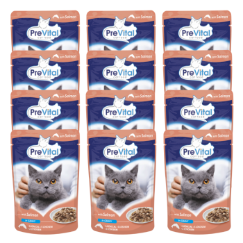 PREVITAL Mokra karma dla kota Łosoś w sosie 12x100g ZESTAW