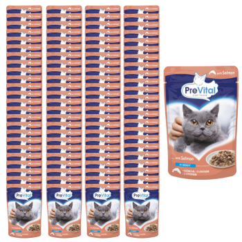 PREVITAL Mokra karma dla kota Łosoś w sosie 96x100g ZESTAW