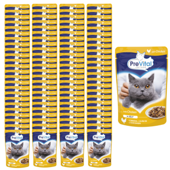 PREVITAL Mokra karma dla kota Kurczak w galaretce 96x100g ZESTAW