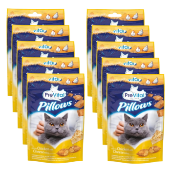PreVital Snack Pillows Przekąska dla kota kurczak ser 10x60g ZESTAW