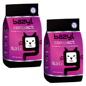 Bazyl Compact Żwirek bentonitowy dla kota Bezzapachowy 2x(5,3l) ZESTAW