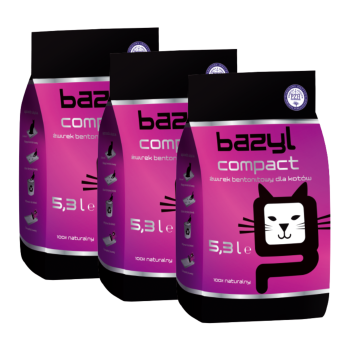 Bazyl Compact Żwirek bentonitowy dla kota Bezzapachowy 3x(5,3l) ZESTAW