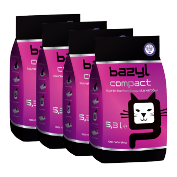 Bazyl Compact Żwirek bentonitowy dla kota Bezzapachowy 4x(5,3l) ZESTAW