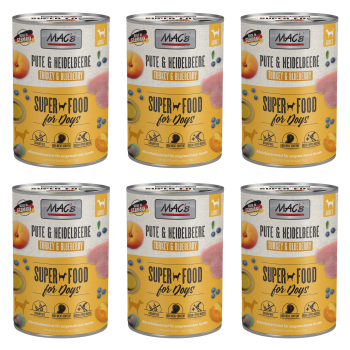 MAC'S Dog Puszka mokra karma dla psa Indyk i borówka 6x400g ZESTAW