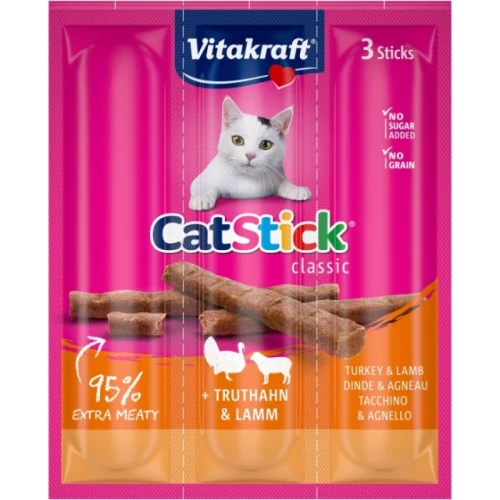 VITAKRAFT Cat Stick Przysmak dla kota Indyk i Jagnięcina 18g