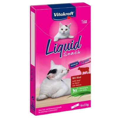 Vitakraft Cat Liquid Snack Wołowina i Inulina – Kremowy Przysmak dla Kota 6x15g