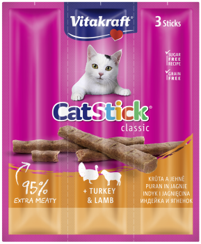 Vitakraft Cat Stick Mini Indyk i Jagnięcina – Przysmak dla Kota 3x6g