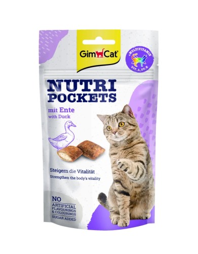 GIMCAT NUTRI POCKETS KOT KACZKA+MULTIVITAMIN 60G