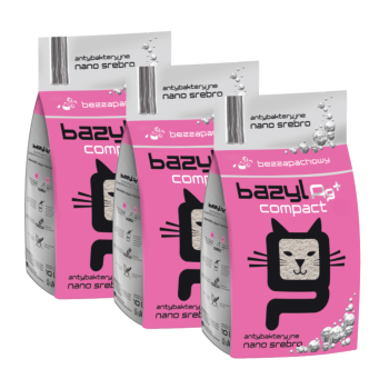 Bazyl Ag+ Compact Żwirek bentonitowy dla kota Bezzapachowy 3x5l ZESTAW