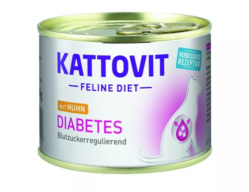 KATTOVIT PUSZKA DIABETES KURCZAK Dietetyczna Karma dla Kotów z Cukrzycą 185g