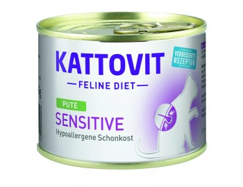 KATTOVIT PUSZKA SENSITIVE INDYK – Bezzbożowa dietetyczna karma dla kotów z alergiami 185g