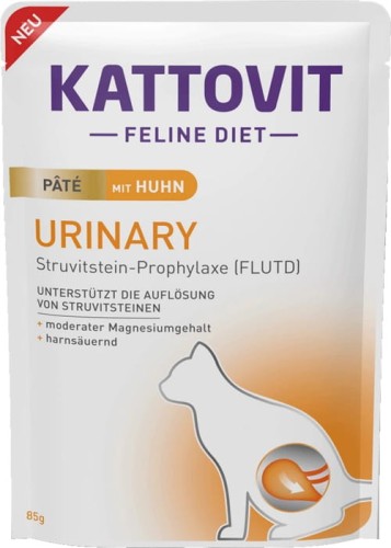 KATTOVIT URINARY PATE KURCZAK - Mokra karma dla kotów z problemami dróg moczowych 85g