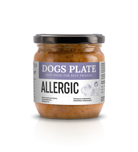 Dogs Plate Vet Allergic – Karma dla psów alergików z Koniny 360g