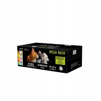 Pet Republic Cat — mokra karma 90% mięsa Mix Mięsno-rybnych Smaków 48x85g