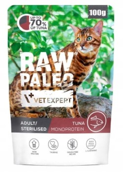 RAW PALEO Adult – mokra monobiałkowa karma dla kotów sterylizowanych 100g