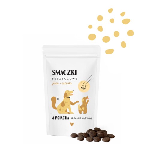Psiacha Bezzbożowe smaczki przysmak dla psa jeleń + morwa 80g