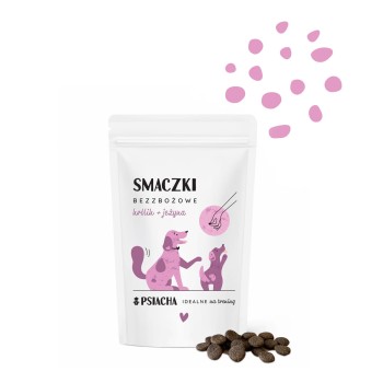 Psiacha Bezzbożowe smaczki przysmak dla psa królik + jeżyna 80g
