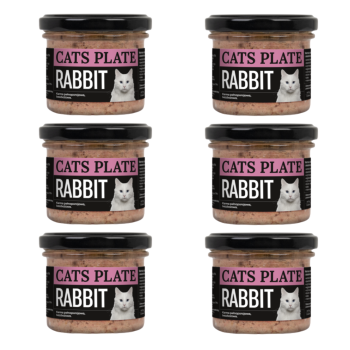Cats Plate Rabbit – Karma z Mięsa Królika dla Kota 6x100g ZESTAW