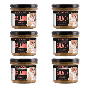 Cats Plate Salmon Mousse Mus z Fileta z Łososia dla Kotów 6x100g ZESTAW