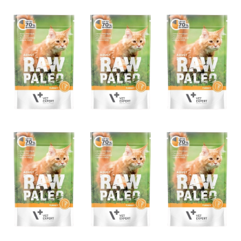 Raw Paleo Adult Cat Turkey mokra karma monobiałkowa Indyk 6x100g ZESTAW