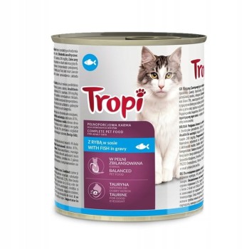TROPI Mokra karma dla kota Ryba w sosie 830g