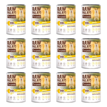 Raw Paleo Puppy mokra karma dla szczeniąt Indyk i Dorsz 12x400g ZESTAW