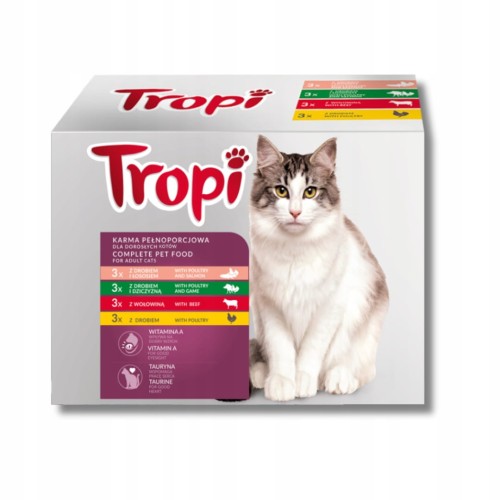 TROPI Mokra karma dla kota Mix Smaków 12×100g