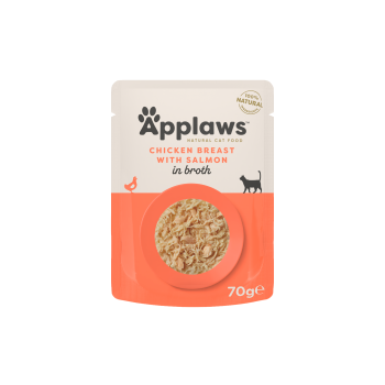 APPLAWS Cat kurczak z łososiem w saszetce w bulionie dla kota 70g