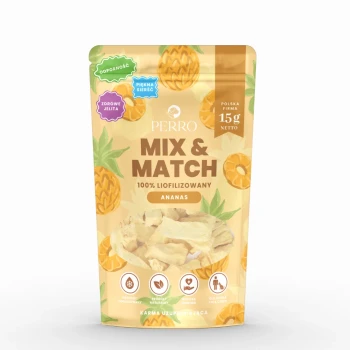 PERRO MIX & MATCH Naturalne przysmaki liofilizowane dla psa Ananas 15g
