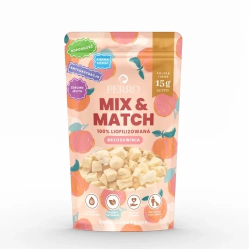 PERRO MIX & MATCH Naturalne przysmaki liofilizowane dla psa Brzoskwinia 15g