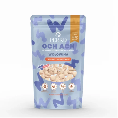 PERRO OCH ACH Przysmaki liofilizowane dla psa Wołowina 40g
