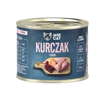 Jane Cat Premium Adult – Mokra karma dla kotów Kurczak z Łososiem 200g