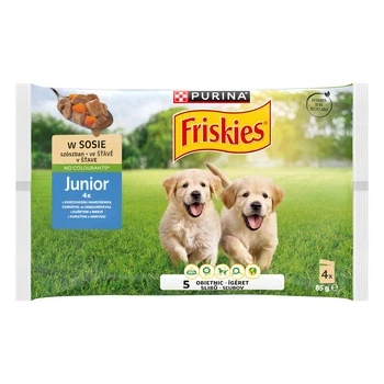 Purina FRISKIES Junior Mokra karma dla kota Kurczak i Marchewka 340g (4x85g)