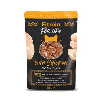 FITMIN FFL cat saszetka dla kota fileciki z kurczakiem w sosie 85g