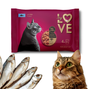 IdeaPet Mokra karma dla kotów z rybą w sosie 4x85g My Love
