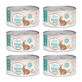 Bemo Cat Rabbit - Puszka Karma mokra dla kota z królikiem 6x185g ZESTAW
