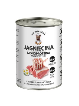 Kuchnia Szefa MONOPROTEINOWA Karma mokra dla psa Jagnięcina 400g
