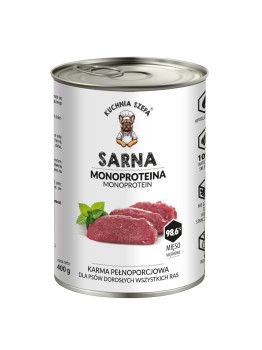 Kuchnia Szefa MONOPROTEINOWA Karma mokra dla psa Sarna 400g