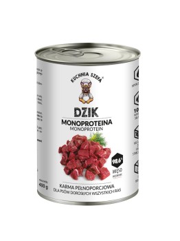 Kuchnia Szefa MONOPROTEINOWA Karma mokra dla psa Dzik 400g
